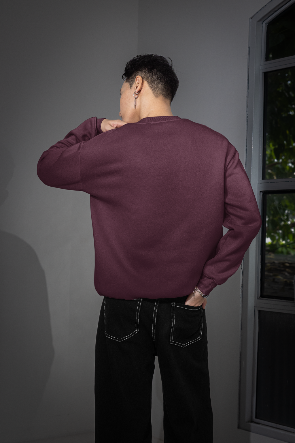 Essential Oversized Sweatshirt - Maroon