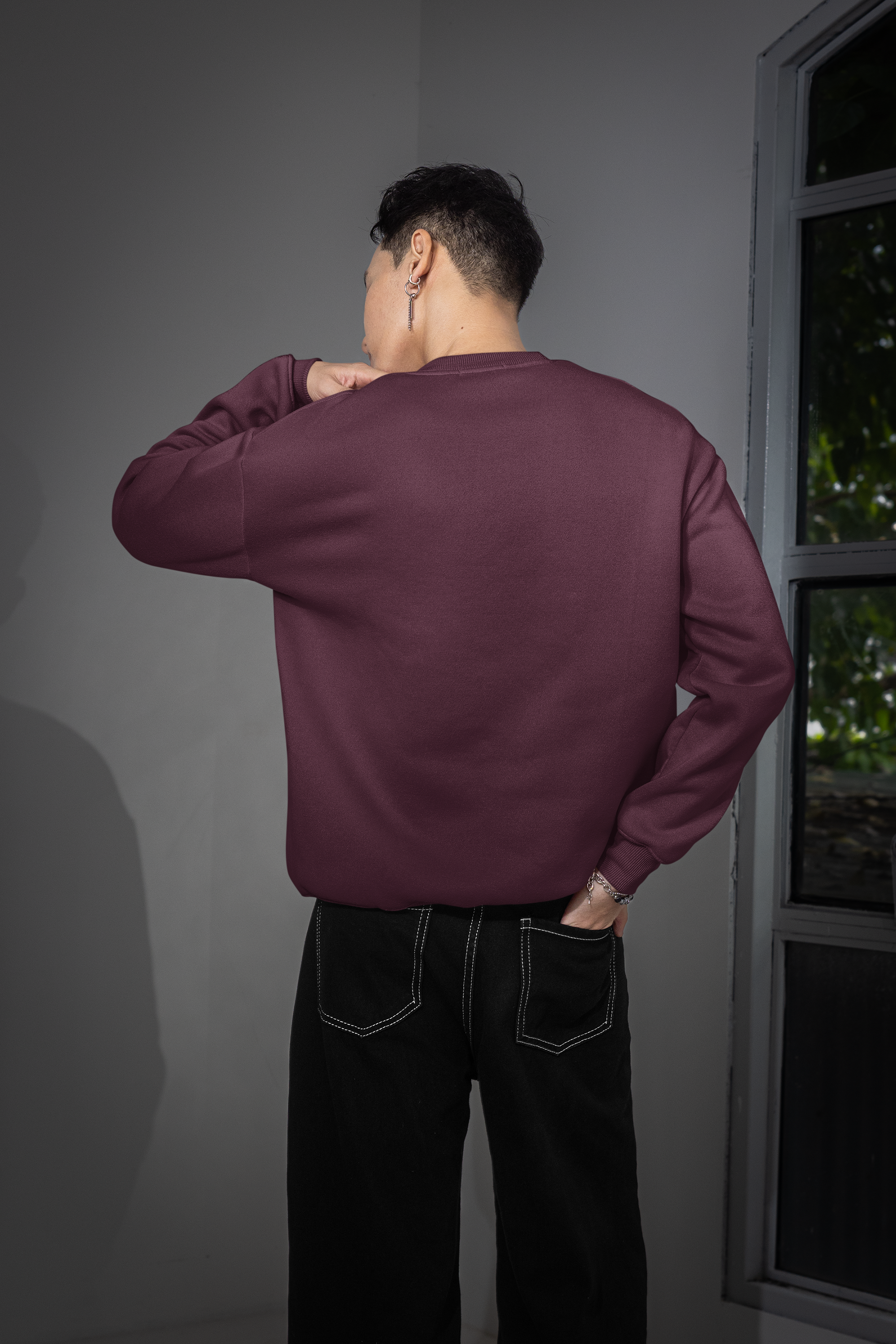 Essential Oversized Sweatshirt - Maroon