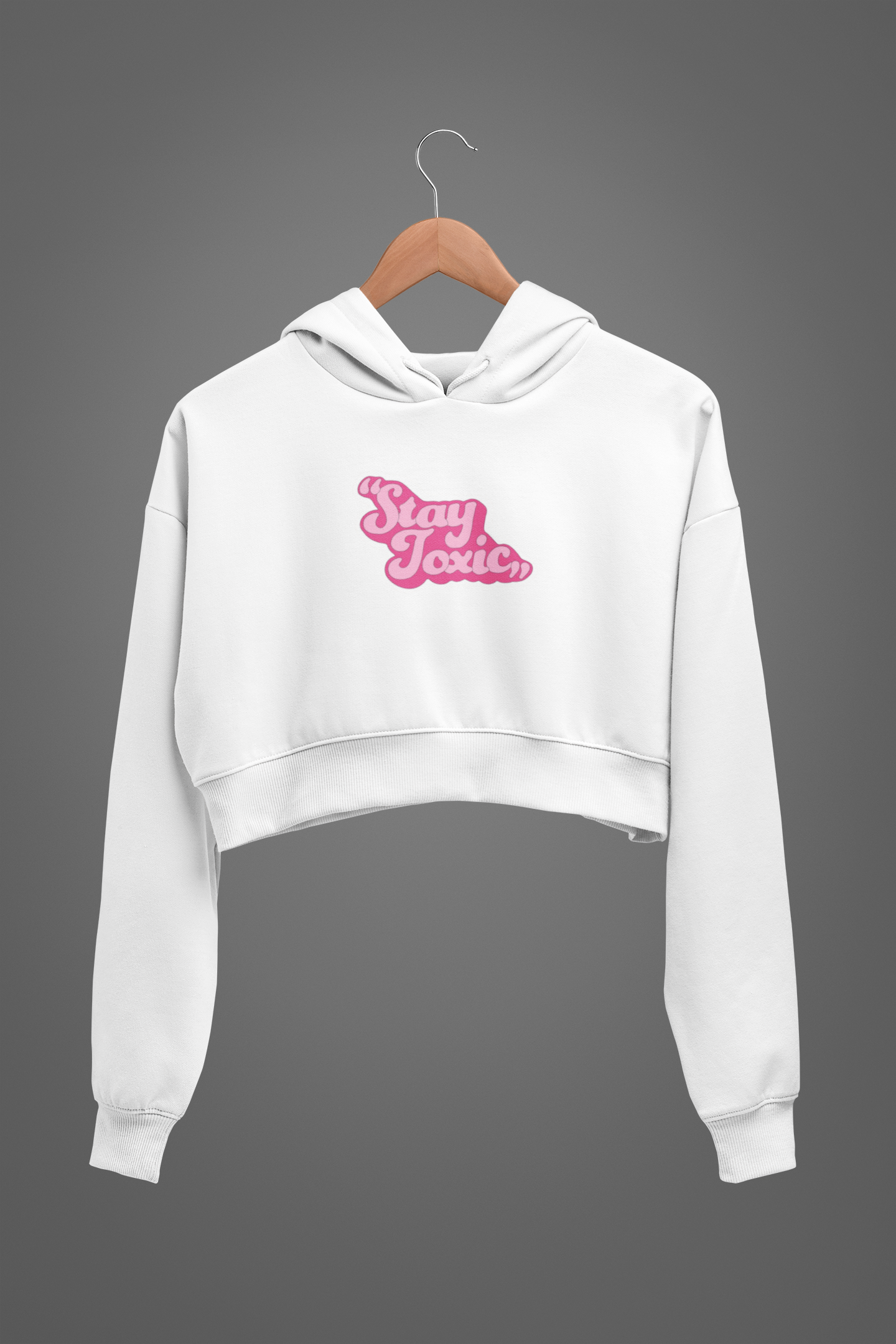 'Stay Toxic' Oversized Crop Hoodie