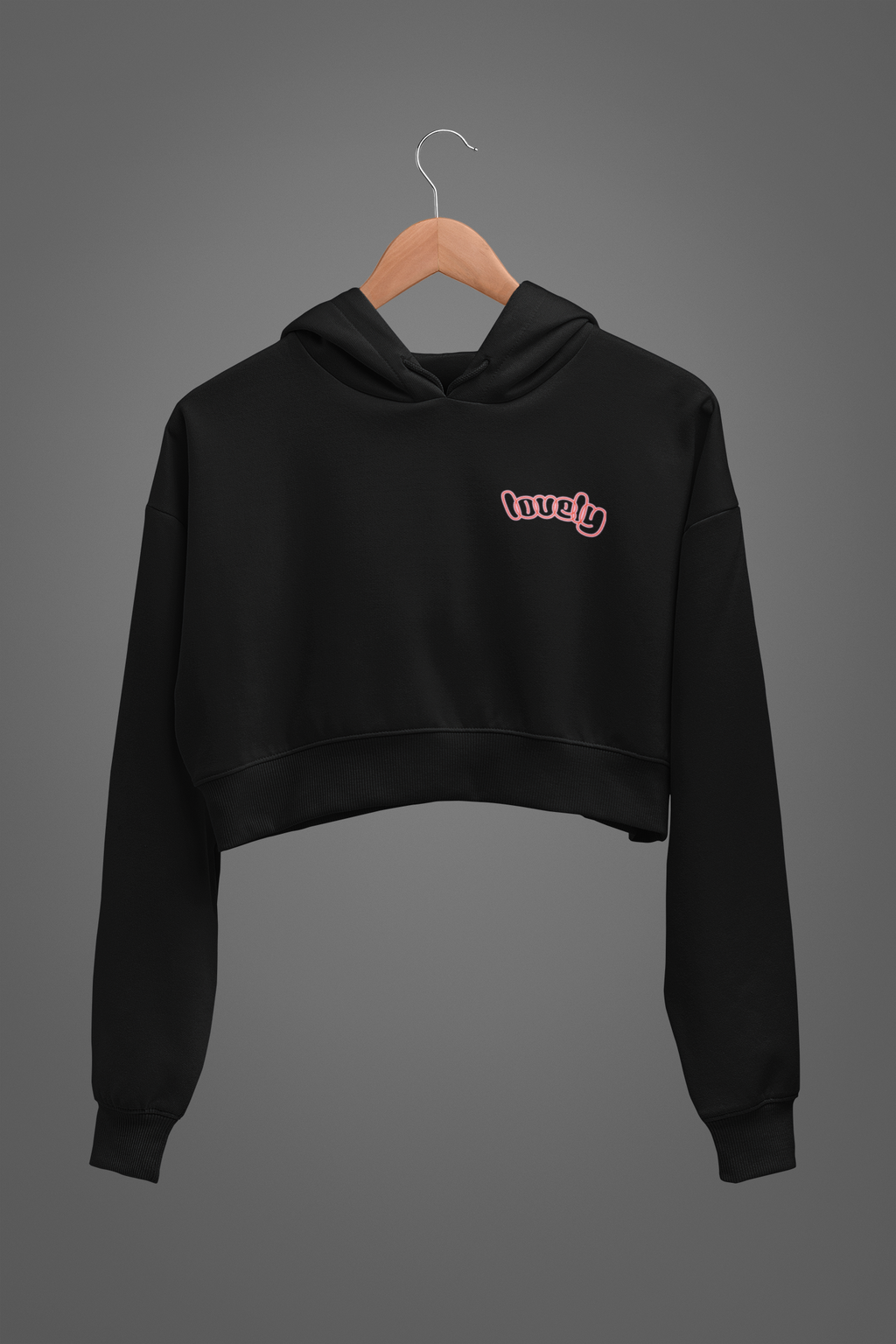 'Lovely' Oversized Crop Hoodie