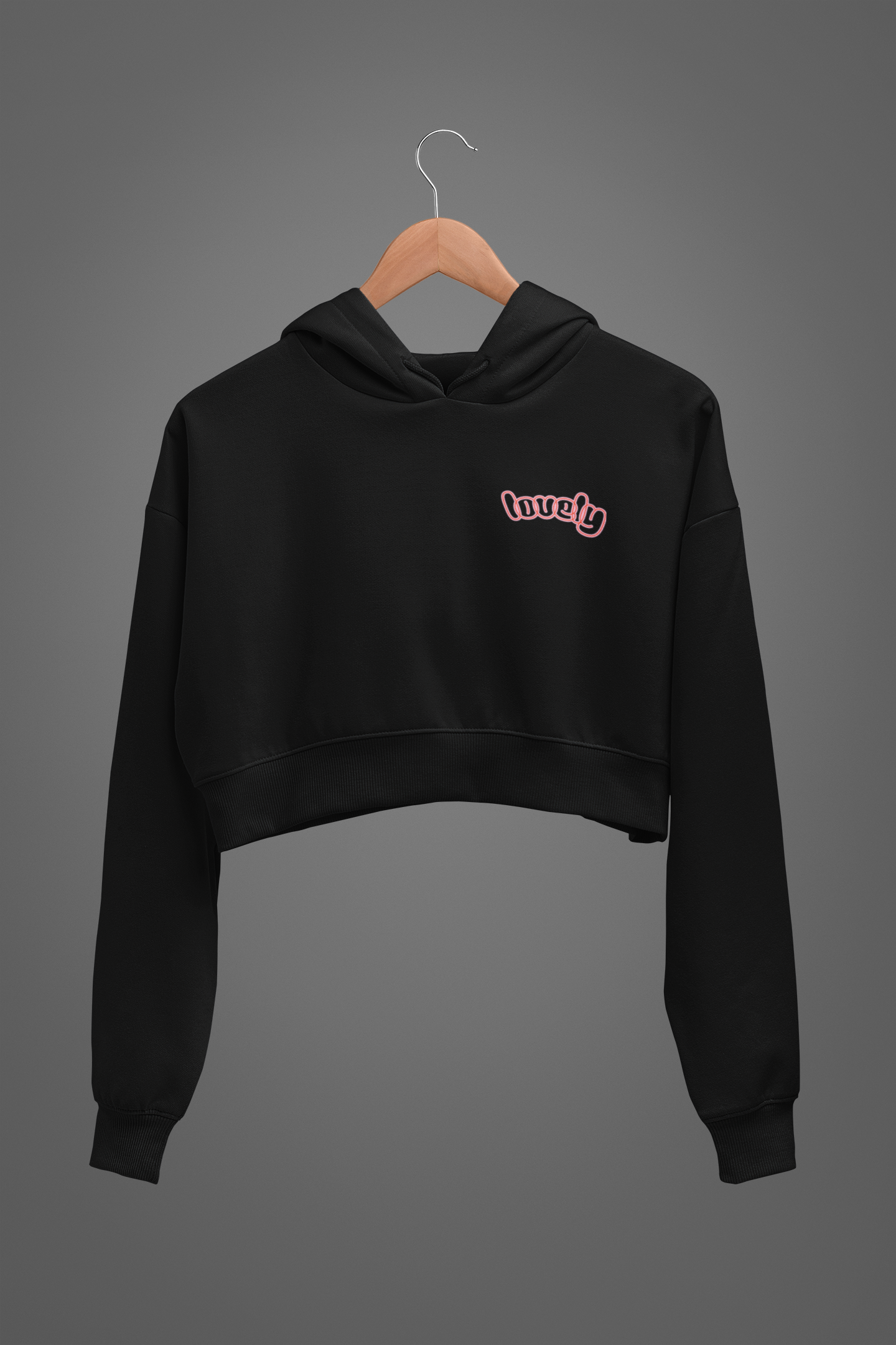 'Lovely' Oversized Crop Hoodie
