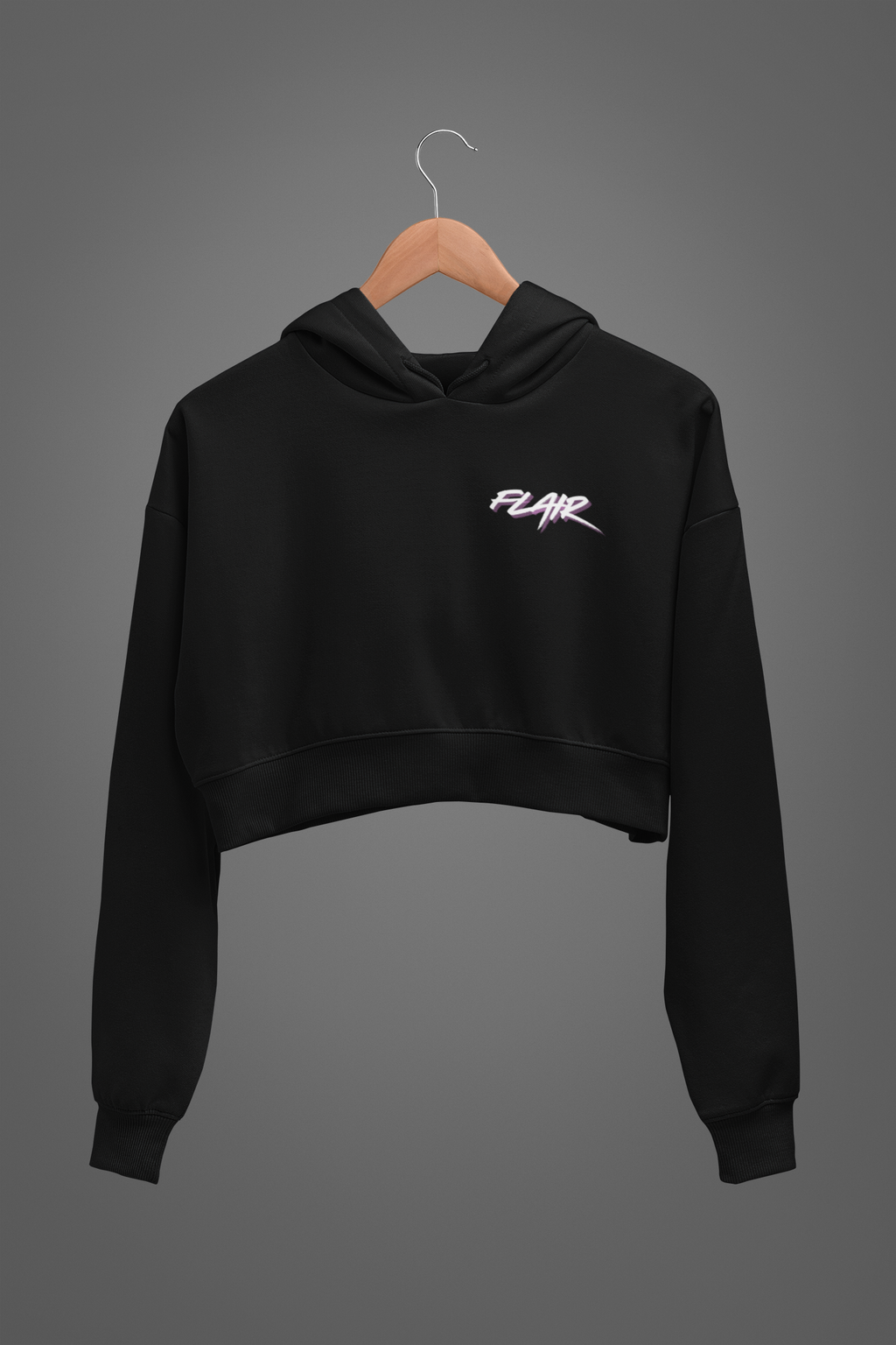 'FLAIR' Oversized Crop Hoodie