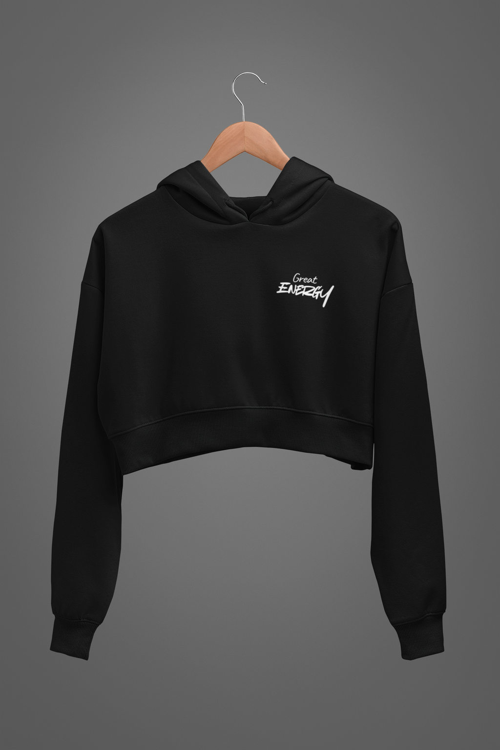 'Great Energy' Oversized Crop Hoodie
