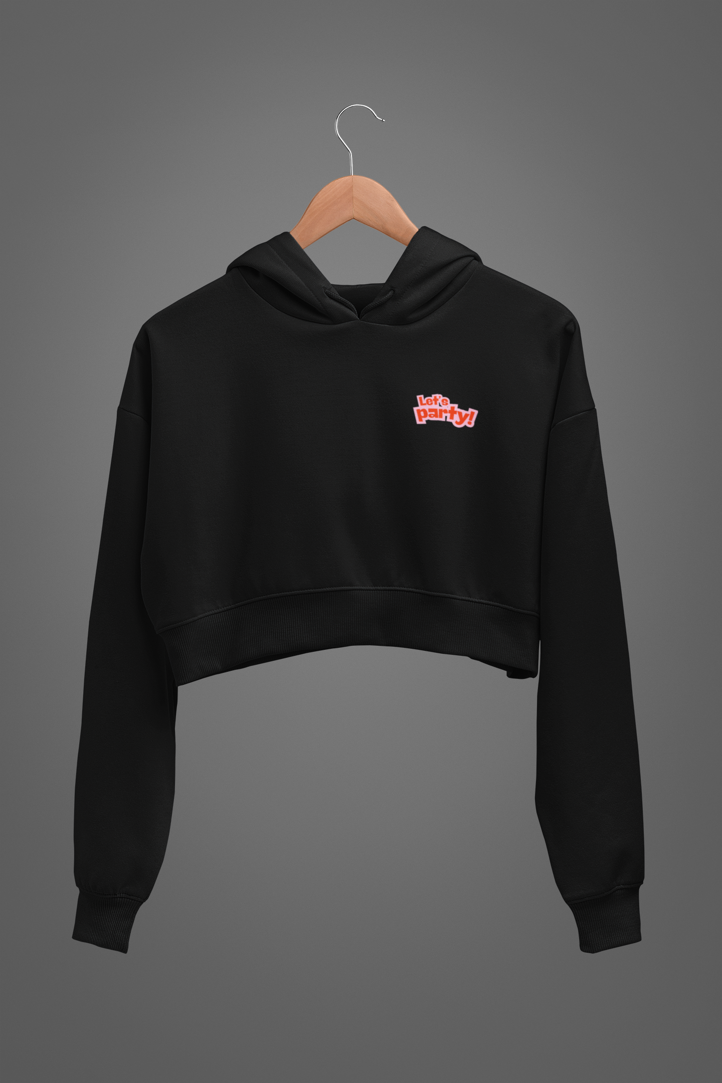 'Let's Party' Oversized Crop Hoodie