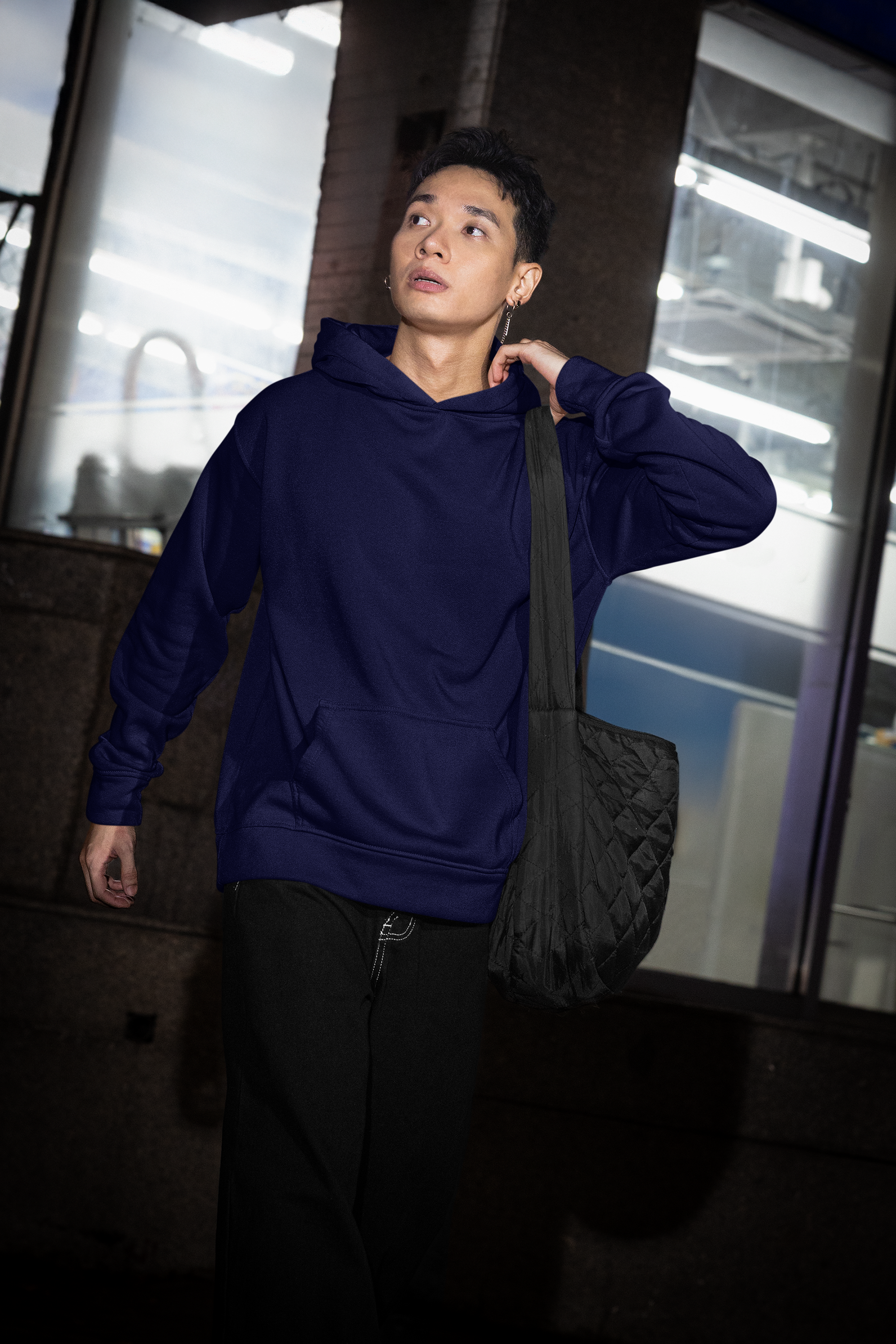 Essential Oversized Hoodie - Navy