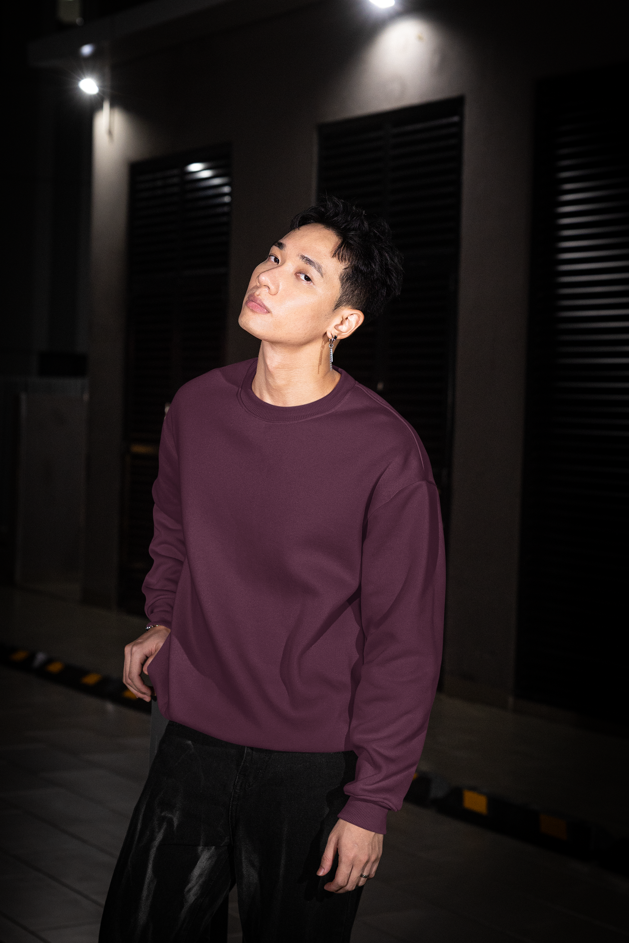 Essential Oversized Sweatshirt - Maroon